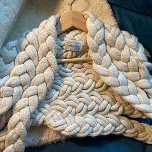 Unique Hand-knit Braided Shrug